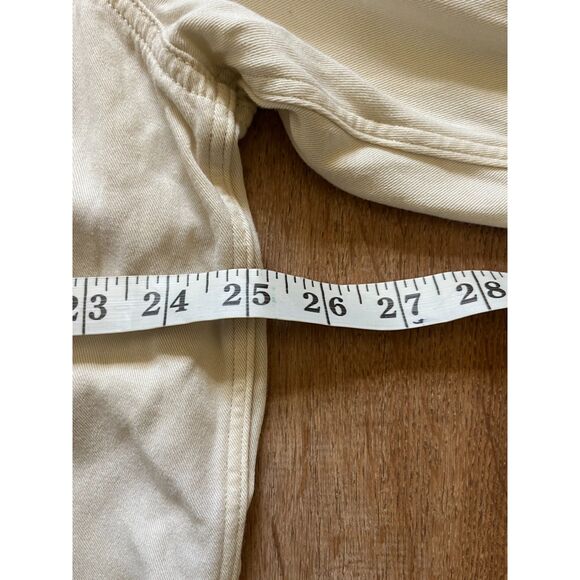 Vintage The J. Peterman Co Ivory Blue Pearl Snap Western Shirt Top  Mens Size XL - Picture 9 of 14